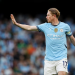Kevin De Bruyne with manchester city fans in the background