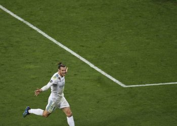 Gareth Bale scored his second goal in the the Champions League final against Liverpool at the NSC Olimpiyskiy stadium in Kiev (Sergei Supinsky/AFP/Getty Images)