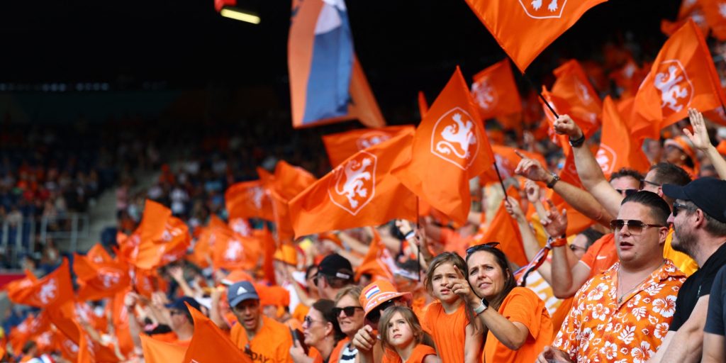 A general view of the Netherlands fans (Reuters)