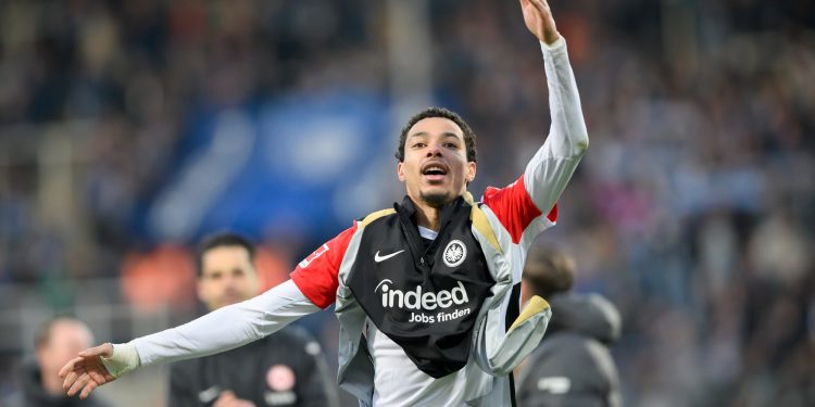 Hugo Ekitike post-match for Eintracht Frankfurt (Imagn)