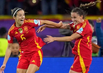 Spain players celebrate
