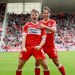 Middlesbrough's Tommy Conway and Callum Brittain (Imagn)