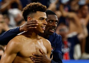 Paris St Germain's Desire Doue and Ousmane Dembele will miss the start of the Champions League campaign (Reuters)