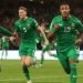 Adam Idah celebrates after scoring the equaliser against Hungary in the Aviva Stadium (Imagn)