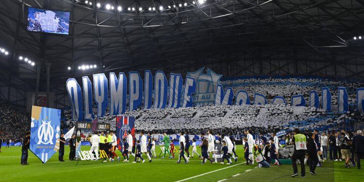 The tifo display at the Stade Vélodrome ahead of kickoff for 'Le Classique' between Marseille and PSG (Imagn)