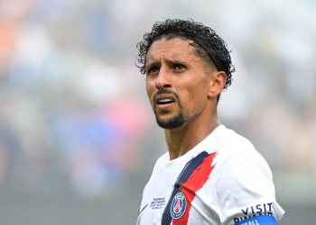 PSG captain Marquinhos will miss several weeks of competition, including the Champions League trip to Barcelona (Reuters)