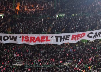 The 'Show Israel the Red Card' campaign has been ongoing since the beginning of their genocide in Gaza (Imagn)