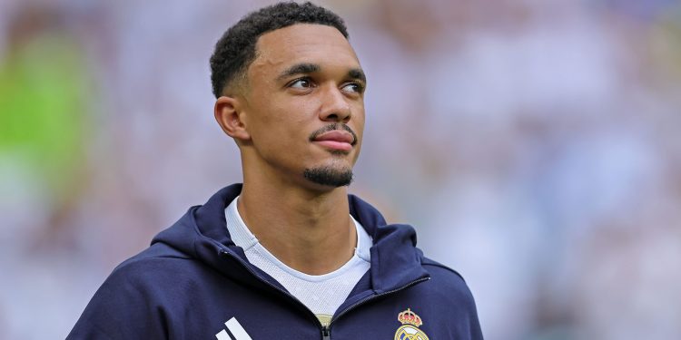 The mural honouring Trent Alexander-Arnold in Liverpool was vandalised before his return to Anfield (Imagn)