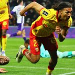 Ismaelo Ganiou helped Lens win 3-0 in Toulouse and finish the first half of the season at the top of Ligue 1 (Reuters)